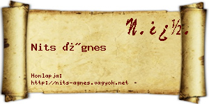 Nits Ágnes névjegykártya